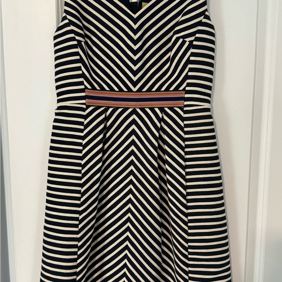 Maeve Mitered Stripe Fit And Flare Dress - Picture 2 of 7